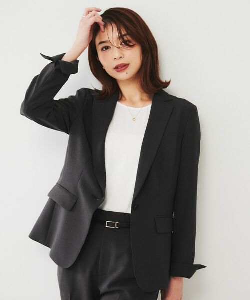 UNTITLED/アンタイトル 【通勤スーツ】ライトウェイト テーラードジャケット チャコールグレー(014) 46(4L) UNTITLED/アンタイトル 【通勤スーツ】ライトウェイト テーラードジャケット チャコールグレー(014) 46(4L)
