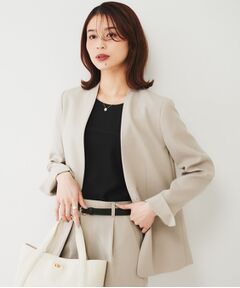 UNTITLED / アンタイトル ノーカラージャケット | 【通勤スーツ】ライトウェイト カラーレスジャケット