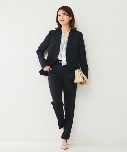 UNTITLED / アンタイトル ノーカラージャケット | 【通勤スーツ】ライトウェイト カラーレスジャケット | 詳細10