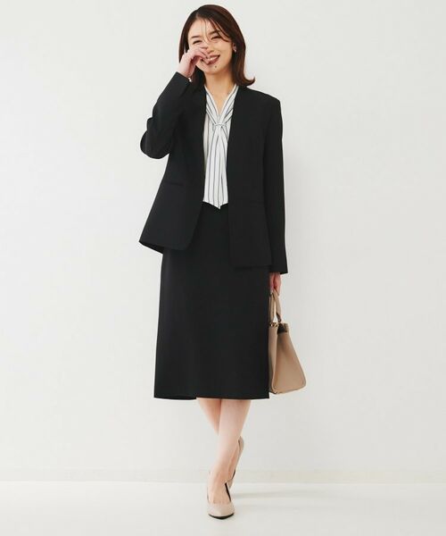 UNTITLED / アンタイトル ノーカラージャケット | 【通勤スーツ】ライトウェイト カラーレスジャケット | 詳細11