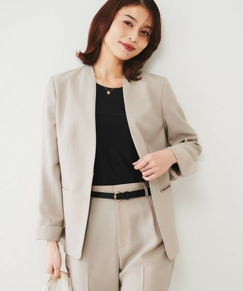 UNTITLED / アンタイトル ノーカラージャケット | 【通勤スーツ】ライトウェイト カラーレスジャケット | 詳細15