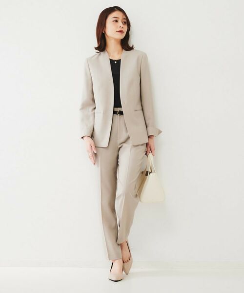 UNTITLED / アンタイトル ノーカラージャケット | 【通勤スーツ】ライトウェイト カラーレスジャケット | 詳細16