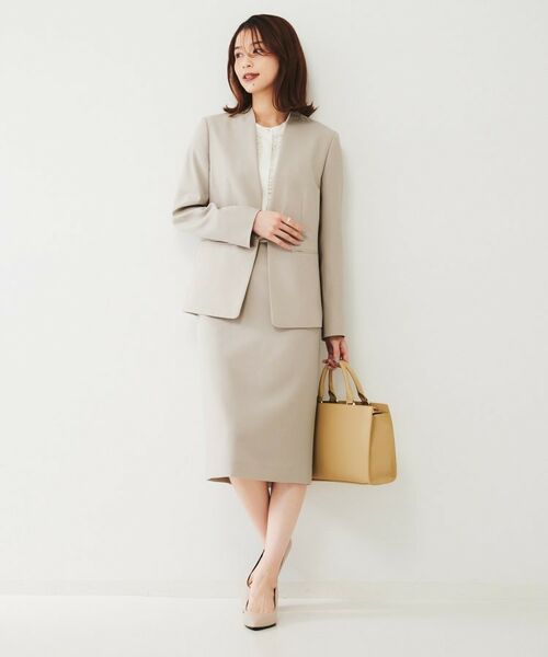 UNTITLED / アンタイトル ノーカラージャケット | 【通勤スーツ】ライトウェイト カラーレスジャケット | 詳細17