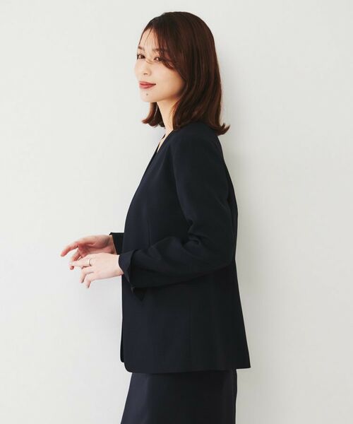 UNTITLED / アンタイトル ノーカラージャケット | 【通勤スーツ】ライトウェイト カラーレスジャケット | 詳細21