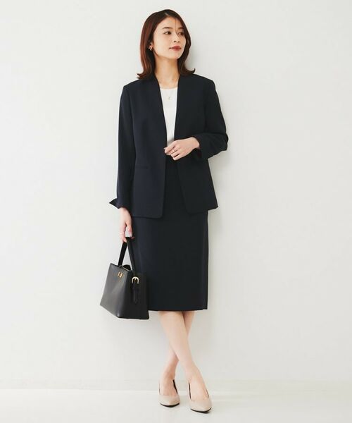 UNTITLED / アンタイトル ノーカラージャケット | 【通勤スーツ】ライトウェイト カラーレスジャケット | 詳細22