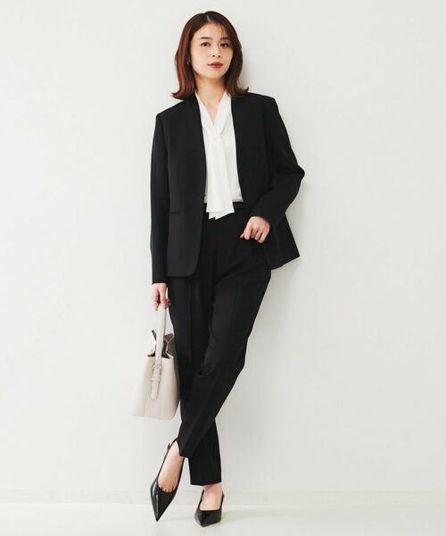 UNTITLED / アンタイトル ノーカラージャケット | 【通勤スーツ】ライトウェイト カラーレスジャケット | 詳細23