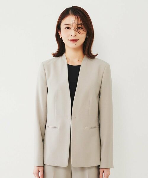 UNTITLED / アンタイトル ノーカラージャケット | 【通勤スーツ】ライトウェイト カラーレスジャケット | 詳細26