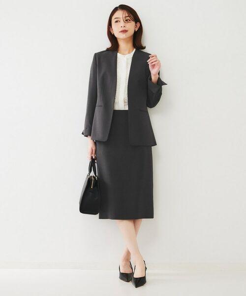 UNTITLED / アンタイトル ノーカラージャケット | 【通勤スーツ】ライトウェイト カラーレスジャケット | 詳細5