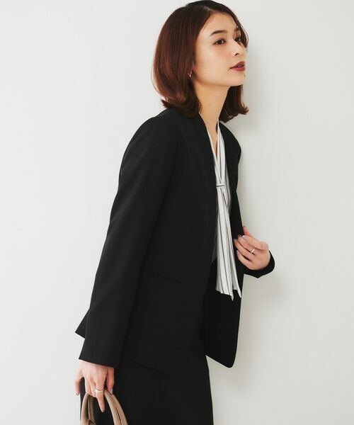 UNTITLED / アンタイトル ノーカラージャケット | 【通勤スーツ】ライトウェイト カラーレスジャケット | 詳細9