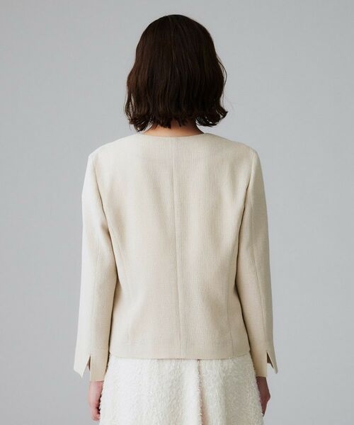 UNTITLED / アンタイトル ノーカラージャケット | 【短丈/日本製】カラミ風メッシュ ノーカラージャケット | 詳細14