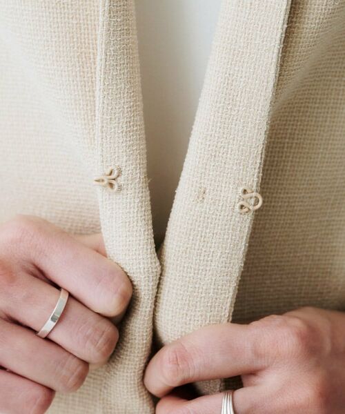 UNTITLED / アンタイトル ノーカラージャケット | 【短丈/日本製】カラミ風メッシュ ノーカラージャケット | 詳細18