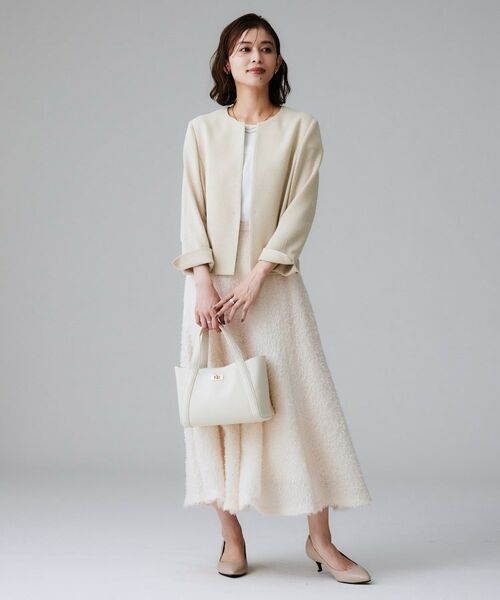 UNTITLED / アンタイトル ノーカラージャケット | 【短丈/日本製】カラミ風メッシュ ノーカラージャケット | 詳細4