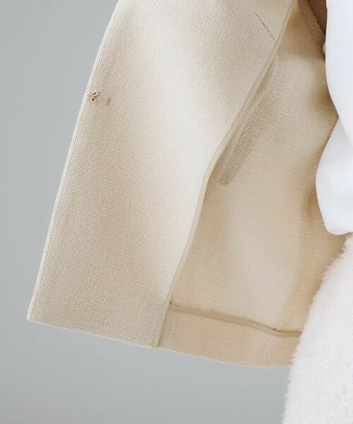 UNTITLED / アンタイトル ノーカラージャケット | 【短丈/日本製】カラミ風メッシュ ノーカラージャケット | 詳細5