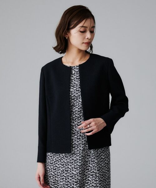 UNTITLED / アンタイトル ノーカラージャケット | 【短丈/日本製】カラミ風メッシュ ノーカラージャケット | 詳細7