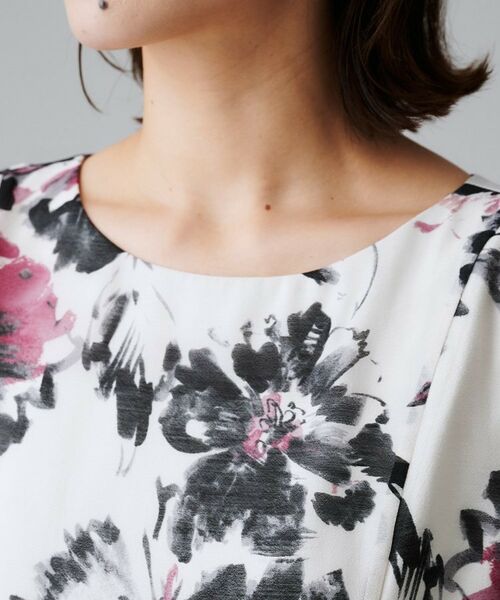 UNTITLED / アンタイトル ロング・マキシ丈ワンピース | 【シアー/エレガント/花柄/夏ワンピ】ペイントフラワーワンピース | 詳細13