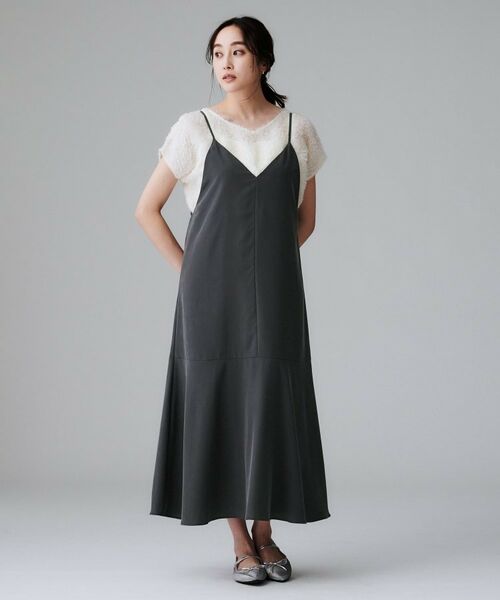 UNTITLED / アンタイトル ワンピース | 【洗える/肩紐調節可能】パウダーキャミワンピース | 詳細3