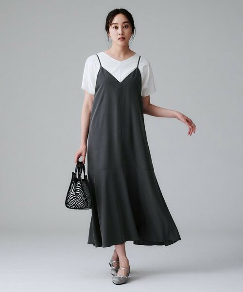 UNTITLED / アンタイトル ワンピース | 【洗える/肩紐調節可能】パウダーキャミワンピース | 詳細4