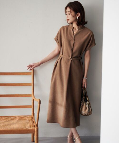 UNTITLED / アンタイトル ミニ丈・ひざ丈ワンピース | 【オンオフ両用/はっ水】リラククールワンピース | 詳細14