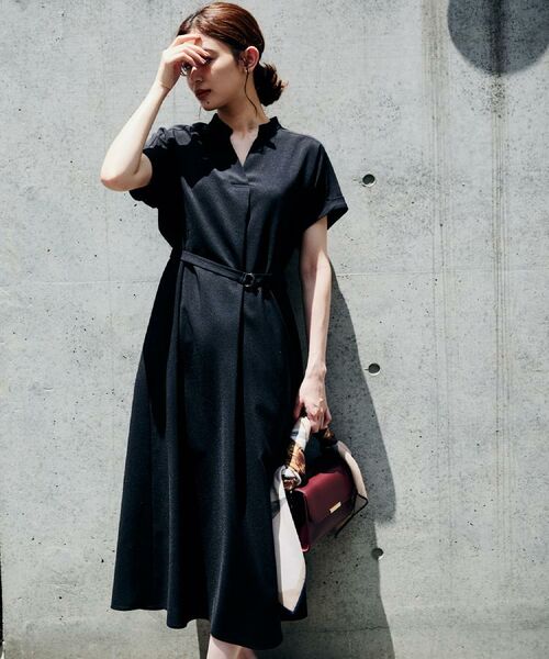 UNTITLED / アンタイトル ミニ丈・ひざ丈ワンピース | 【オンオフ両用/はっ水】リラククールワンピース | 詳細8