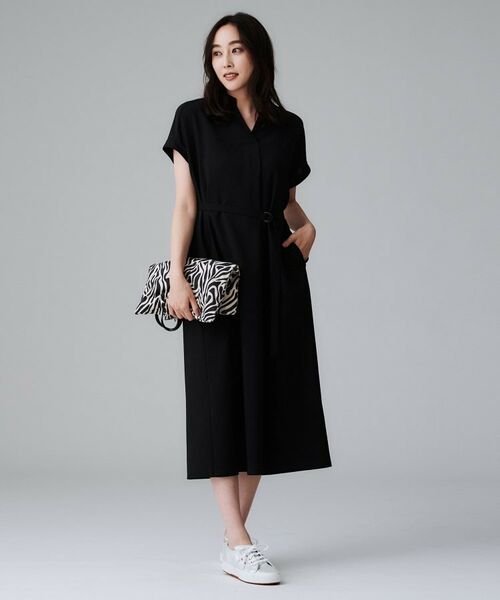 UNTITLED / アンタイトル ミニ丈・ひざ丈ワンピース | 【オンオフ両用/はっ水】リラククールワンピース | 詳細9