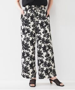 UNTITLED / アンタイトル パンツ | 【ウエストゴム/ワイド/柄】モノトーンフラワーパンツ