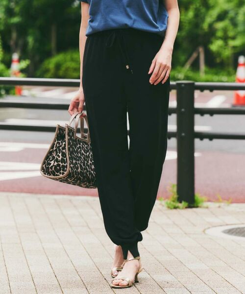 セール】 【吸水速乾/ウエストゴム】バックサテン ジョグパンツ