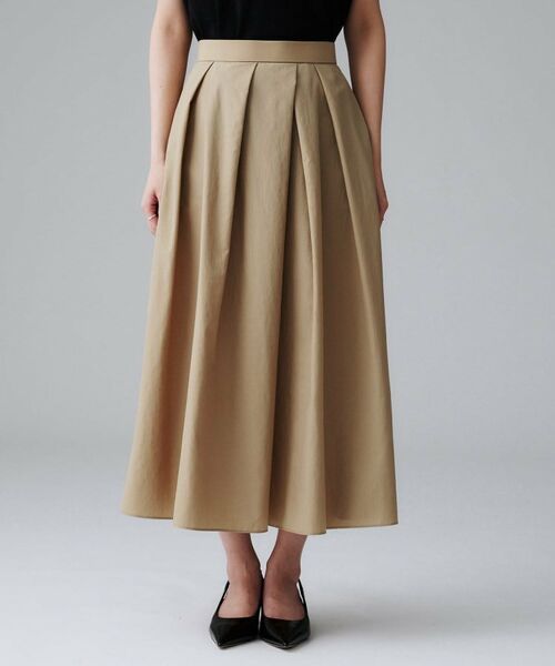 UNTITLED / アンタイトル ロング・マキシ丈スカート | 【はっ水/ナイロン/後ろウエストゴム】タスランフレアスカート | 詳細10