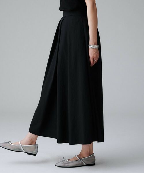 UNTITLED / アンタイトル ロング・マキシ丈スカート | 【はっ水/ナイロン/後ろウエストゴム】タスランフレアスカート | 詳細2