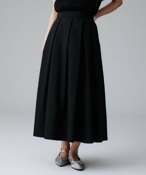 UNTITLED / アンタイトル ロング・マキシ丈スカート | 【はっ水/ナイロン/後ろウエストゴム】タスランフレアスカート | 詳細3