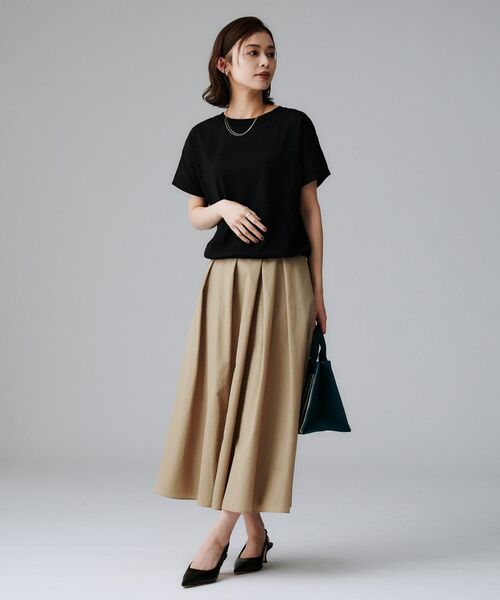 UNTITLED / アンタイトル ロング・マキシ丈スカート | 【はっ水/ナイロン/後ろウエストゴム】タスランフレアスカート | 詳細8