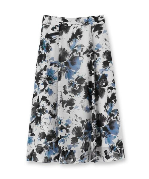 UNTITLED / アンタイトル ロング・マキシ丈スカート | 【シアー/後ろウエストゴム/花柄】ペイントフラワースカート | 詳細1