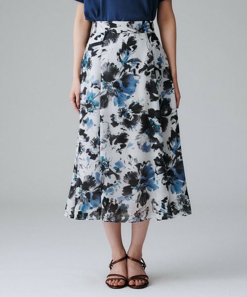 UNTITLED / アンタイトル ロング・マキシ丈スカート | 【シアー/後ろウエストゴム/花柄】ペイントフラワースカート | 詳細10