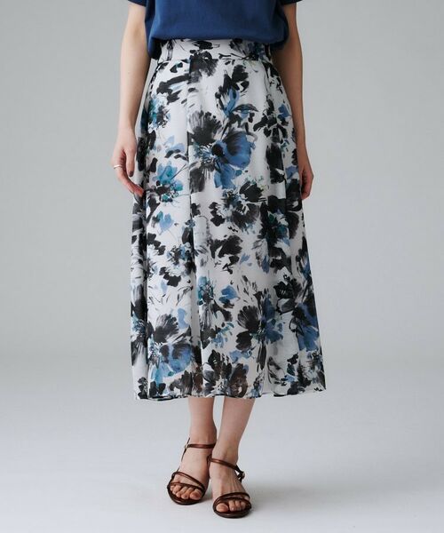 UNTITLED / アンタイトル ロング・マキシ丈スカート | 【シアー/後ろウエストゴム/花柄】ペイントフラワースカート | 詳細6