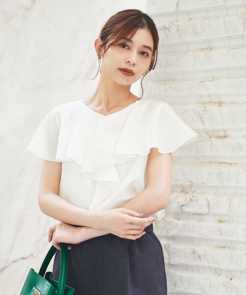 UNTITLED / アンタイトル シャツ・ブラウス | 【きれいめ/洗える/フリル】ラッフルシアーブラウス(オフホワイト(003))