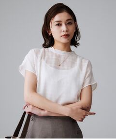 UNTITLED / アンタイトル シャツ・ブラウス | 【シアー】チェックスタンドネックブラウス