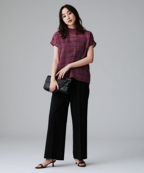 UNTITLED / アンタイトル シャツ・ブラウス | 【シアー】チェックスタンドネックブラウス | 詳細13