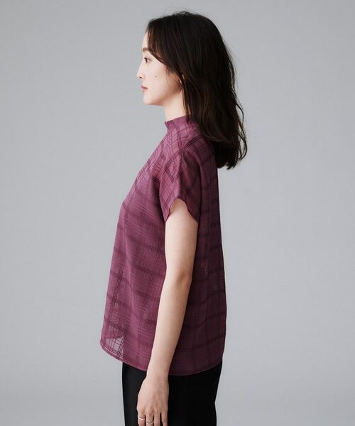 UNTITLED / アンタイトル シャツ・ブラウス | 【シアー】チェックスタンドネックブラウス | 詳細16