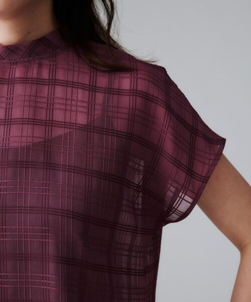 UNTITLED / アンタイトル シャツ・ブラウス | 【シアー】チェックスタンドネックブラウス | 詳細20