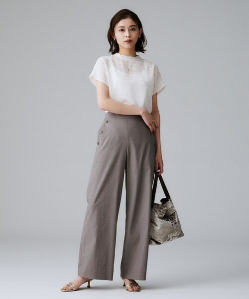 UNTITLED / アンタイトル シャツ・ブラウス | 【シアー】チェックスタンドネックブラウス | 詳細4