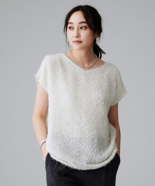 UNTITLED / アンタイトル シャツ・ブラウス | 【セットアップ可/トレンド】フェザーフレンチスリーブブラウス | 詳細2