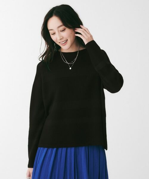 UNTITLED / アンタイトル ニット・セーター | 地柄パネルボーダープルオーバーニット | 詳細10