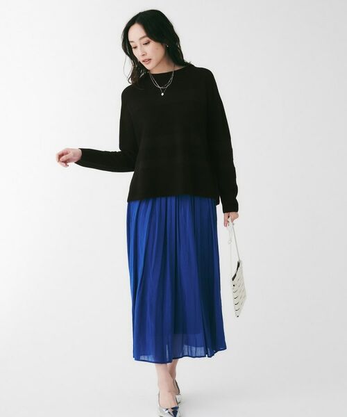 UNTITLED / アンタイトル ニット・セーター | 地柄パネルボーダープルオーバーニット | 詳細12