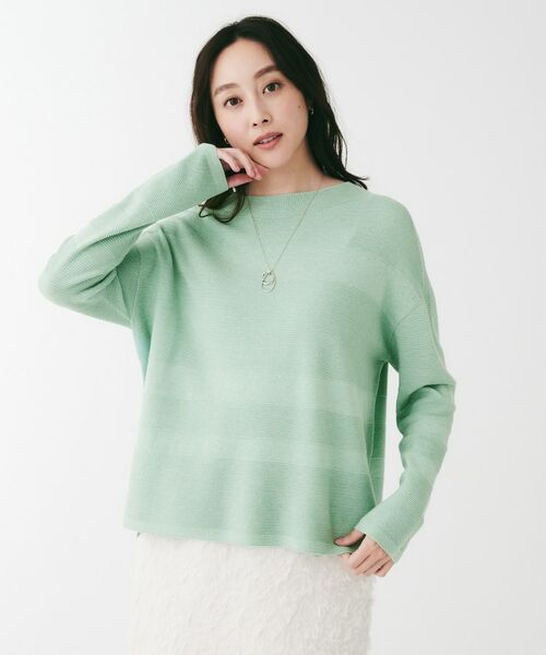 UNTITLED / アンタイトル ニット・セーター | 地柄パネルボーダープルオーバーニット | 詳細14