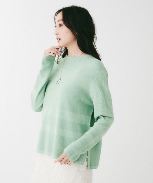 UNTITLED / アンタイトル ニット・セーター | 地柄パネルボーダープルオーバーニット | 詳細15