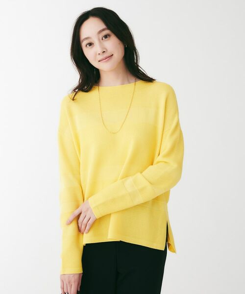 UNTITLED / アンタイトル ニット・セーター | 地柄パネルボーダープルオーバーニット | 詳細18