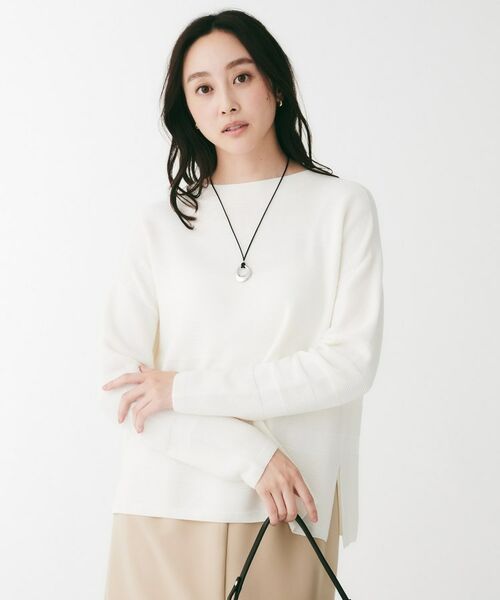 UNTITLED / アンタイトル ニット・セーター | 地柄パネルボーダープルオーバーニット | 詳細2