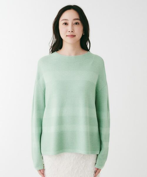 UNTITLED / アンタイトル ニット・セーター | 地柄パネルボーダープルオーバーニット | 詳細22