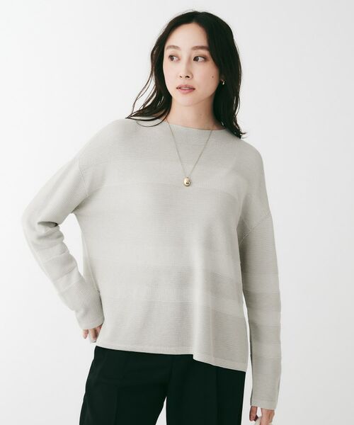 UNTITLED / アンタイトル ニット・セーター | 地柄パネルボーダープルオーバーニット | 詳細6