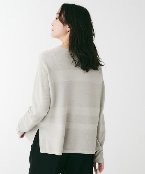 UNTITLED / アンタイトル ニット・セーター | 地柄パネルボーダープルオーバーニット | 詳細7