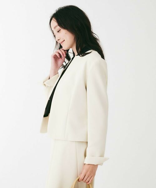 UNTITLED / アンタイトル ノーカラージャケット | ダブルクロスノーカラージャケット | 詳細3